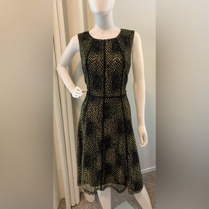 NWT Anne Klein Black/Gold Dress